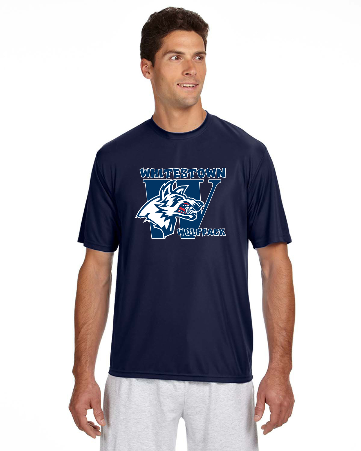 A4 short Sleeve with Whitestown Wolf Pack with screen printed logo ...