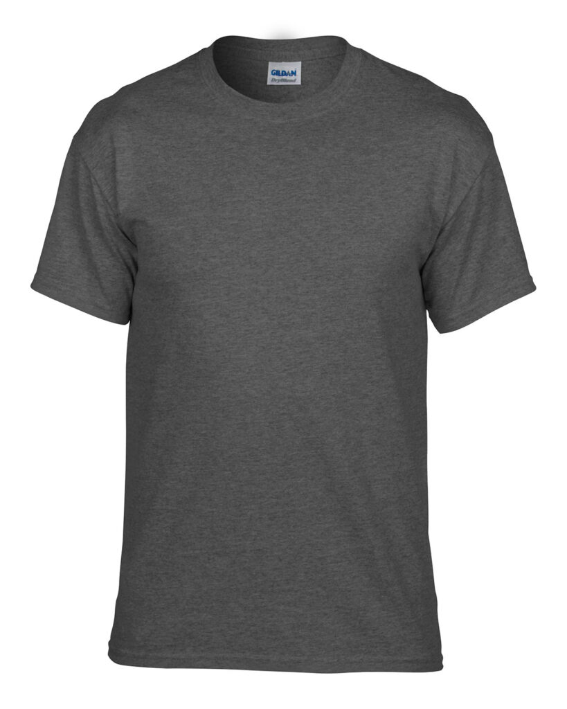 Gildan Cotton Dark Heather Grey Tee with HP Knights Basketball logo